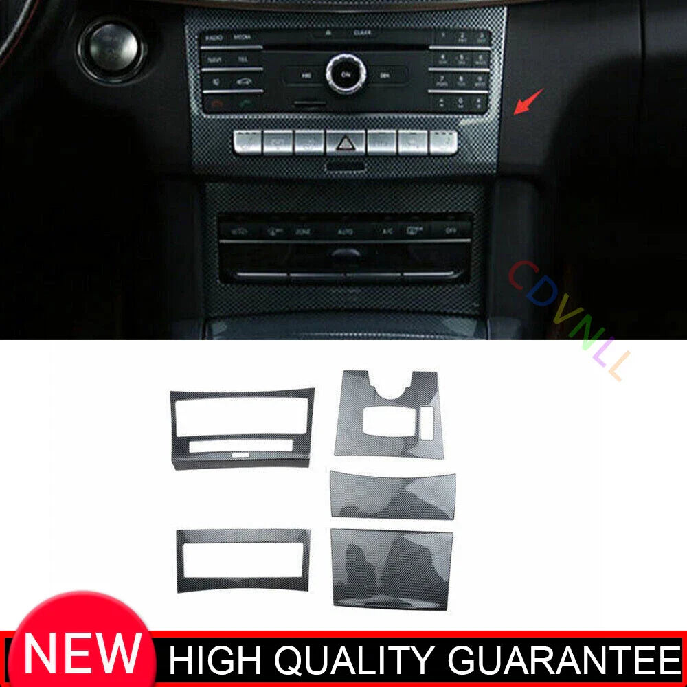 Carbon Fiber Middle Console Panel Cover for Benz E-Class (2014–2015)