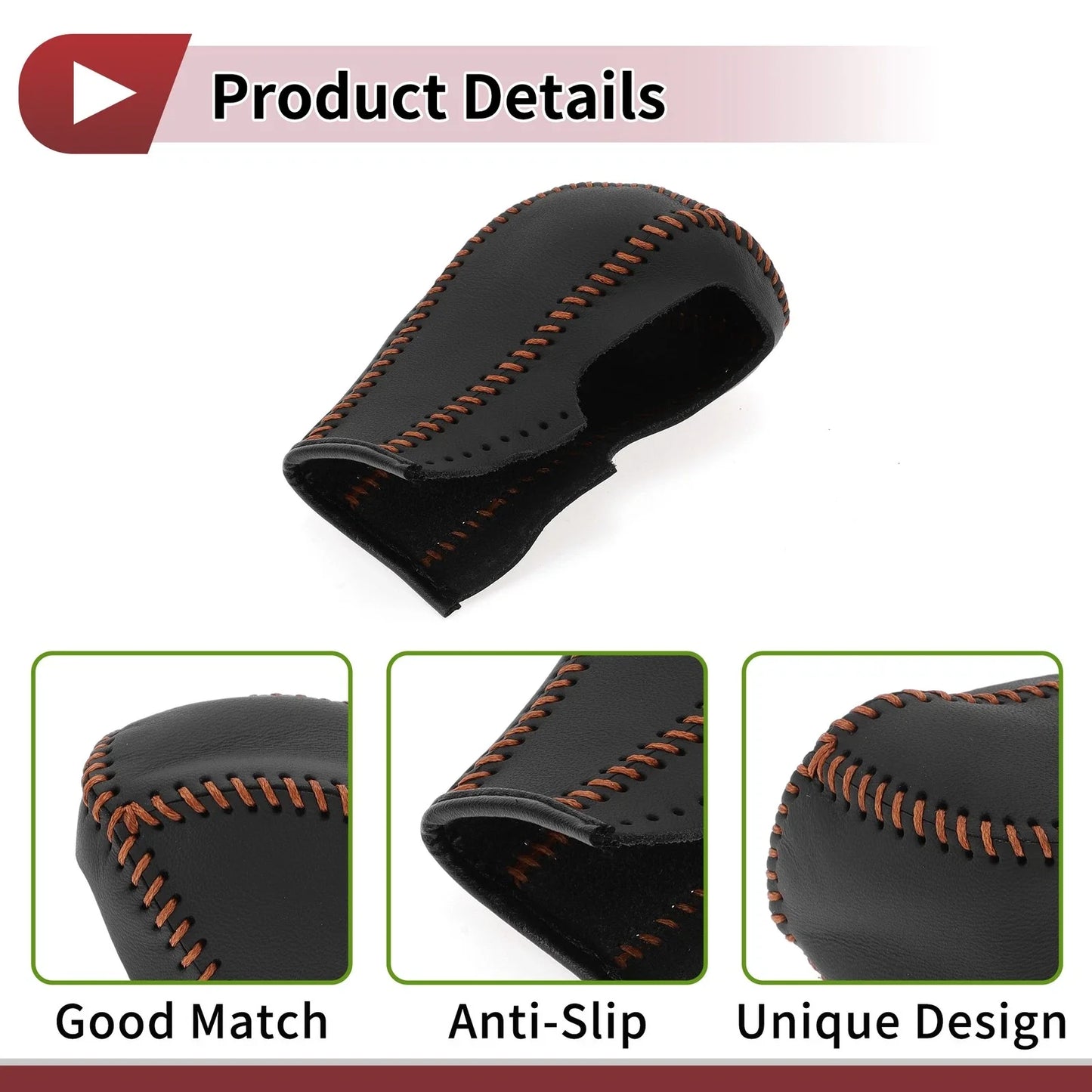 Gear Shift Knob Cover for Chevrolet Cruze 2011-2015 - Black & Brown Faux Leather
