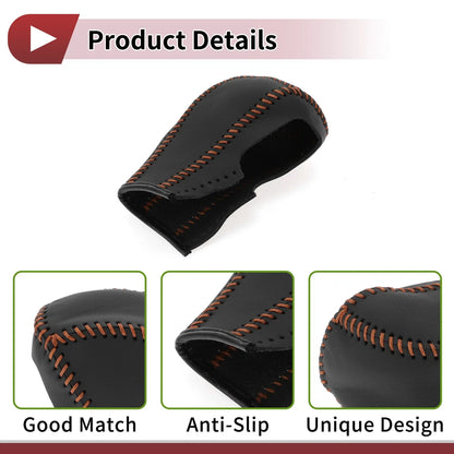 Gear Shift Knob Cover for Chevrolet Cruze 2011-2015 - Black & Brown Faux Leather