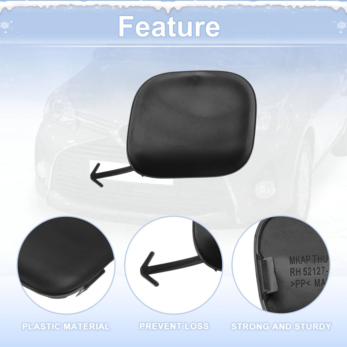 Tow Hook Cover Cap for Toyota Corolla (2007–2009) No. 5212802250