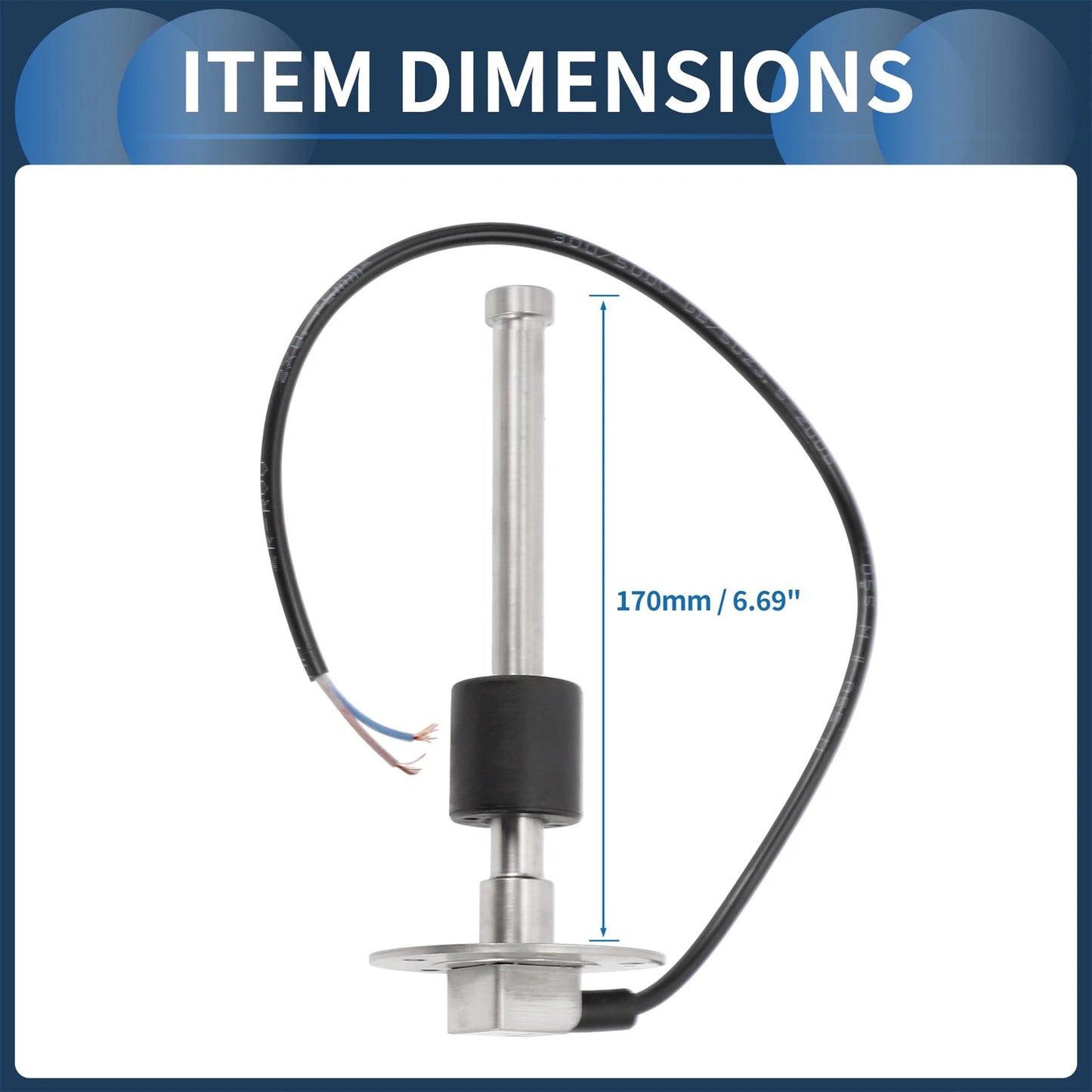 Fuel Sending Unit and Gauge Kit 240-33 Ohm for Boat Car Truck (170mm)