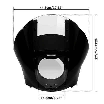 Black & Clear Quarter Fairing Windshield Kit for Harley Sportster Dyna