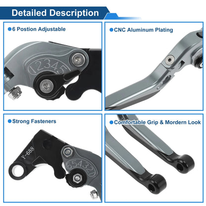 Brake Clutch Levers for Yamaha YZF-R7 (2021–2025) Titanium Black End 1 Pair