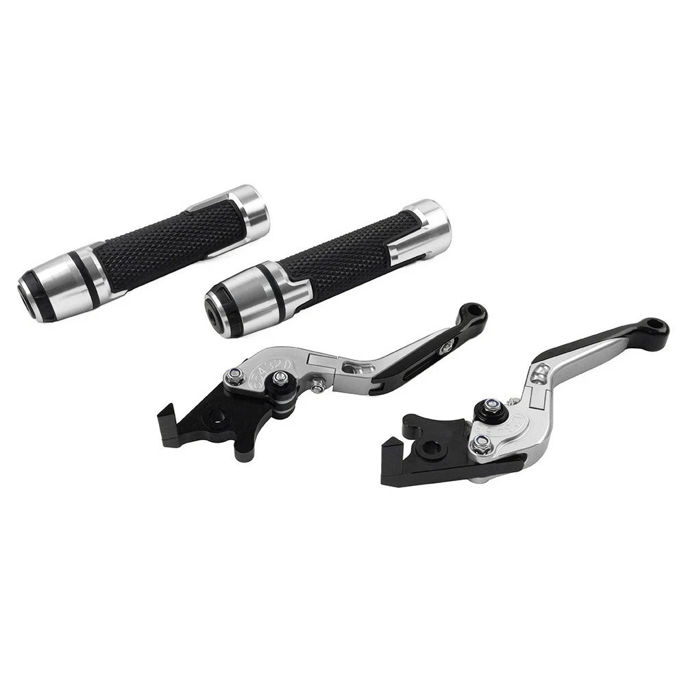 Set of 2 Handlebar Grips & Brake Clutch Levers for Kawasaki ZZR1400 GTR1400