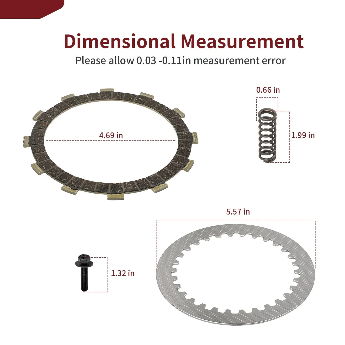 Clutch Friction Steel Plates w Spring Bolt for Yamaha YZ250 (2002–2024)