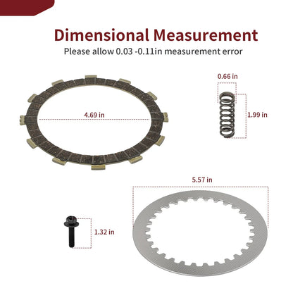 Clutch Friction Steel Plates w Spring Bolt for Yamaha YZ250 (2002–2024)
