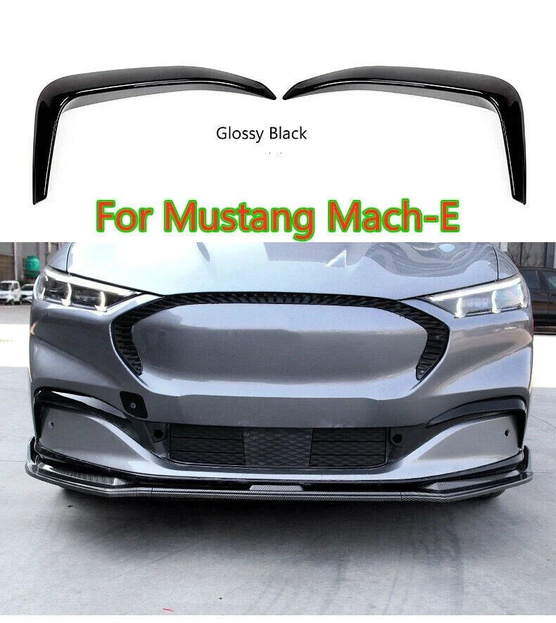 2 x Glossy Black Foglight Trim Eyebrow Cover for Ford Mustang Mach-E(2021–2024)