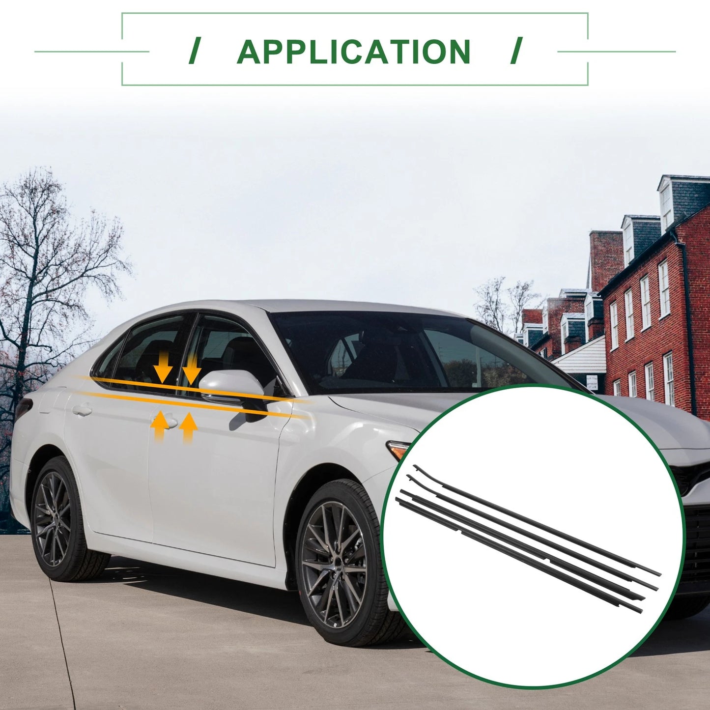 Set of 4 Weatherstrip Window Seals No. 7572006150/7574006130 for Toyota Camry (2012–2014)