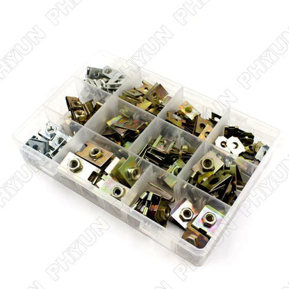 150Pcs Metal U-Type Fastener Clips for Car Body Panel Bumper Retainers