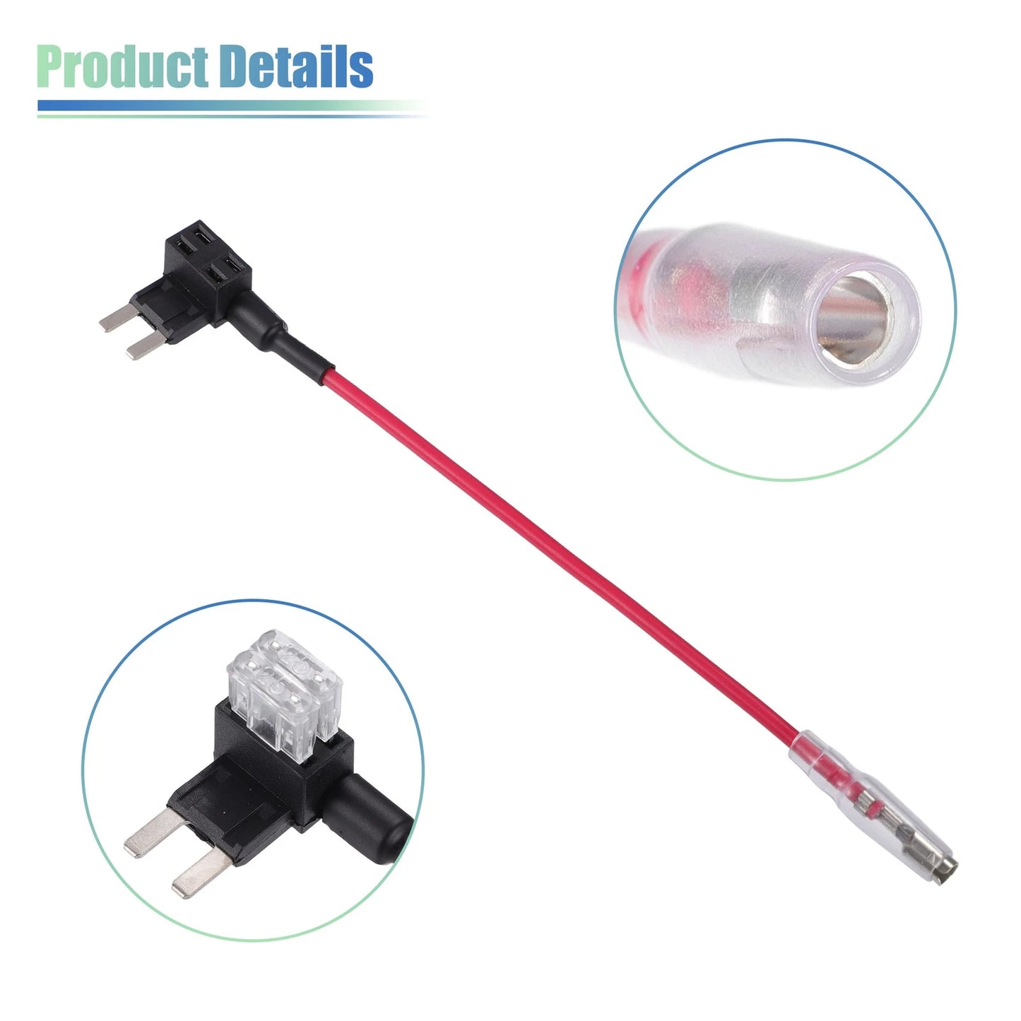 Set of 5 Car Fuse Tap and Circuit Adapters for 12V Vehicles with 25A Fuses