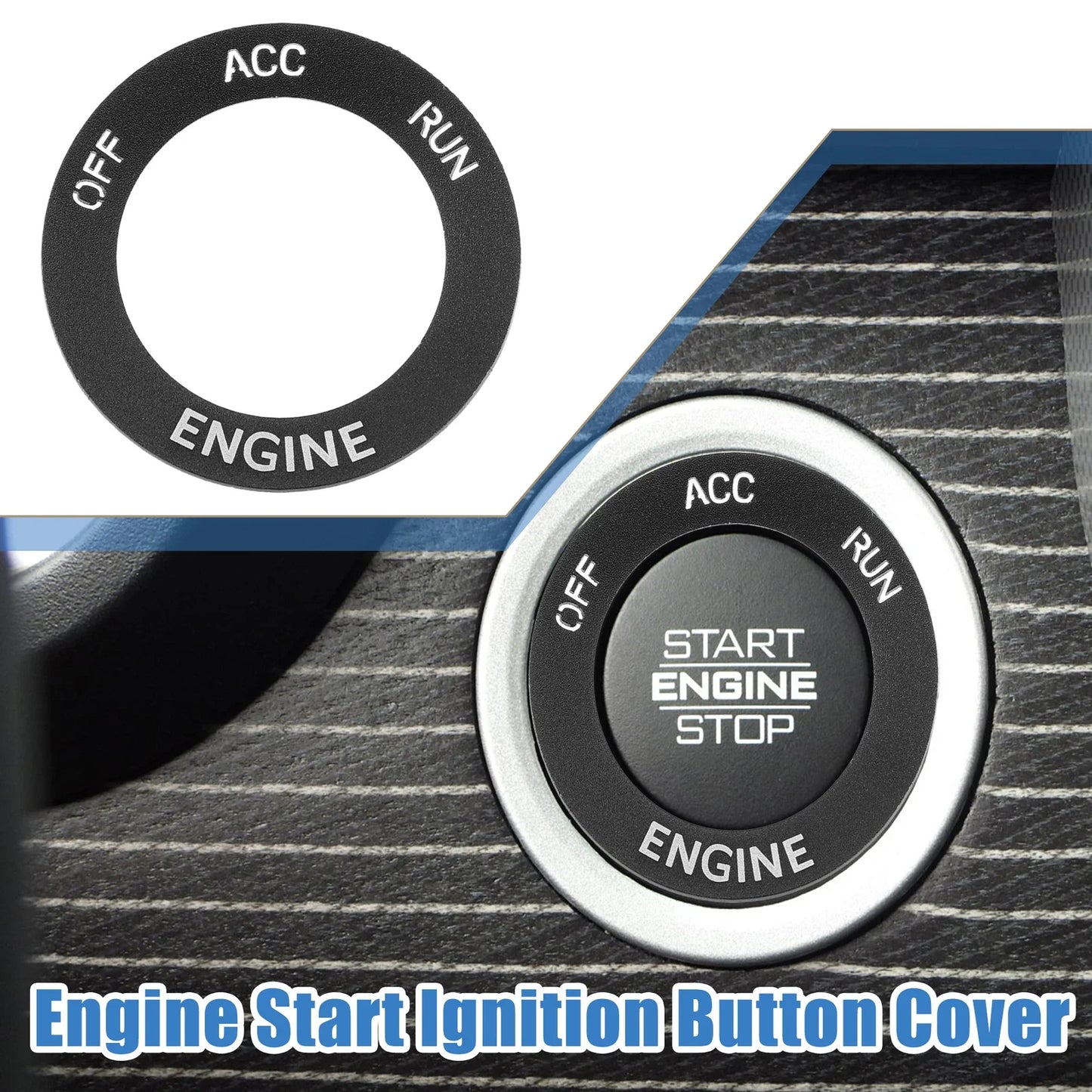 Engine Start Button Sticker for Dodge Charger Challenger Aluminum Alloy Black