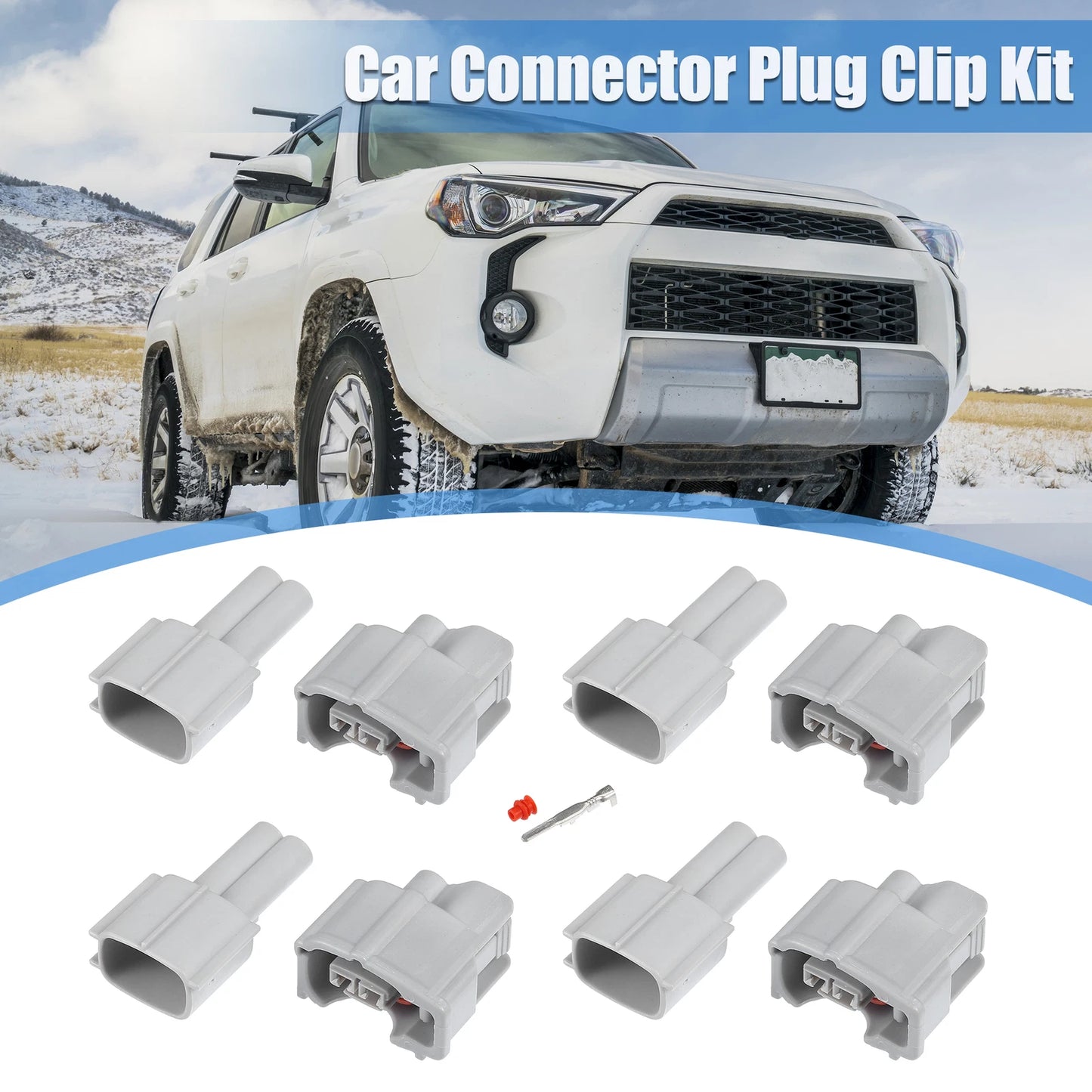 Set of 4 Fuel Injector Connectors for Toyota (No. 9098011875)