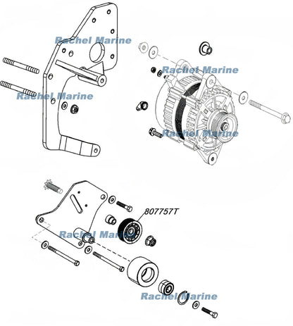 Idler Pulley for Mercury Mercruiser GM V6 & V8 Engines (Year Range)