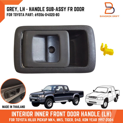 LH Grey Inner Front Door Handle for Toyota Hilux Ute (1997-2004)