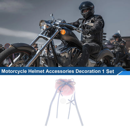 Streamer Tail for Motorcycle Bicycle Helmets (Light Pink Plush) - Set of 1