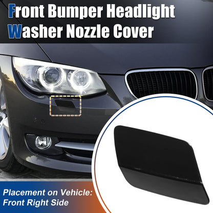 Right Side Front Bumper Washer Nozzle Cover for BMW E92 E93 (2011–2013) Black