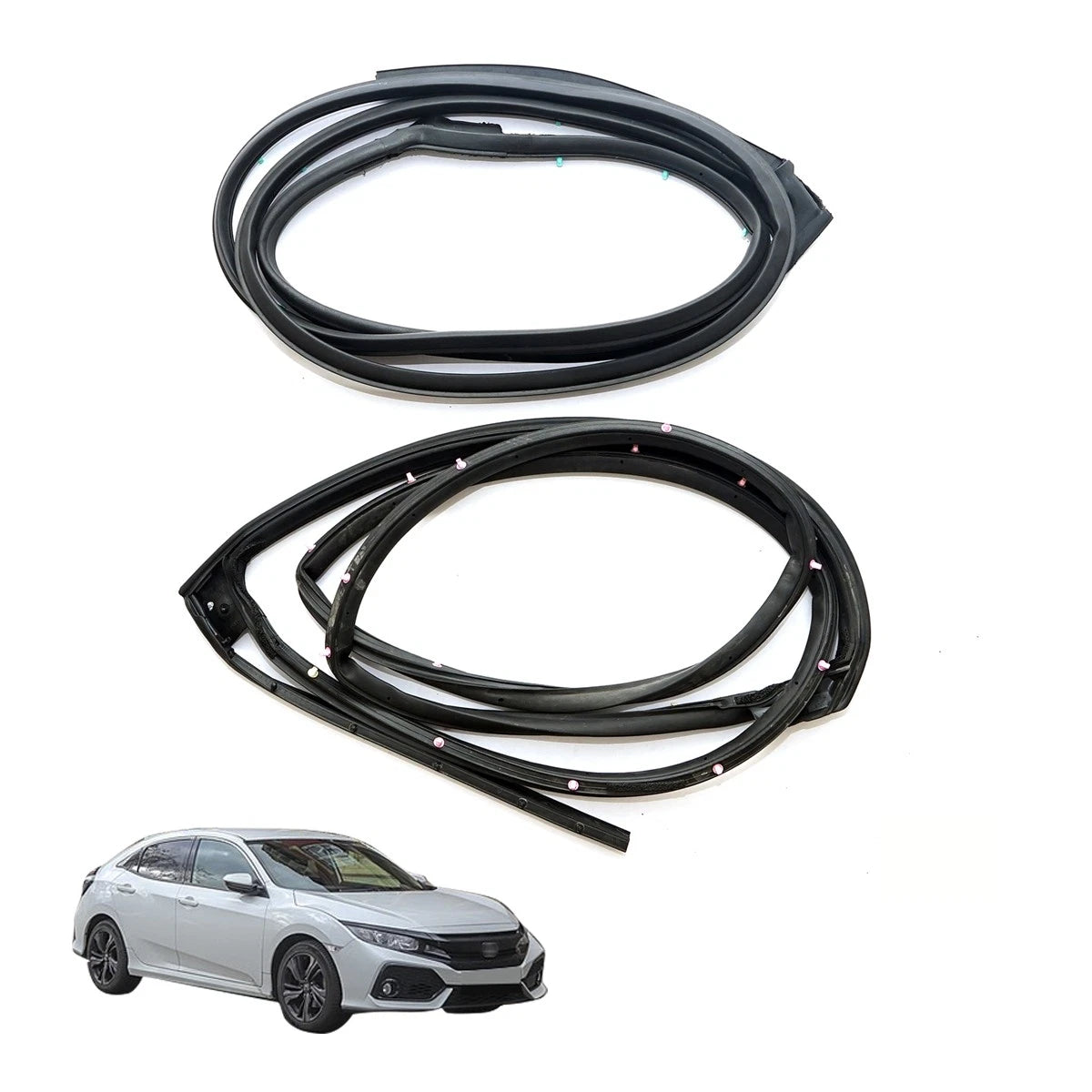 Set of 2 Rear Door Weatherstrips for Honda Civic FC1 FC2 FC5 FC6 (2017–2021)
