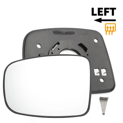 Heated Left Side White Mirror Glass for Hyundai I10 (2007–2010)