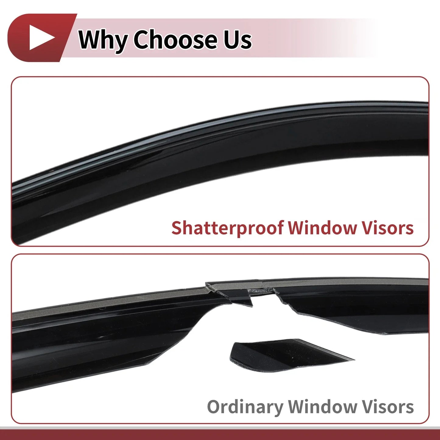 Window Deflectors for Hyundai Elantra Sedan 2011-2016 Side Vent Visors 1 Set