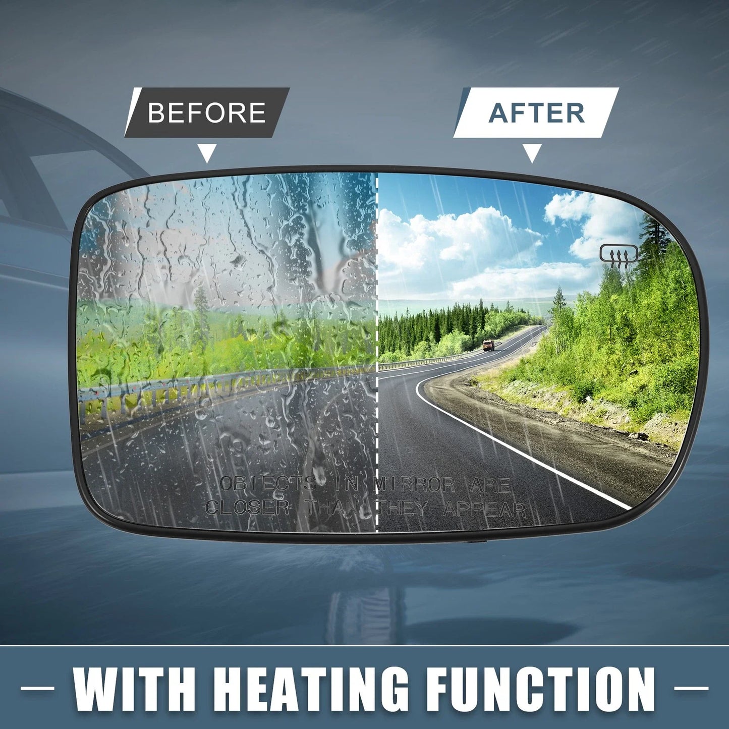 Heated Mirror Glass Right for Chrysler 200, Dodge Charger (2011-2021)