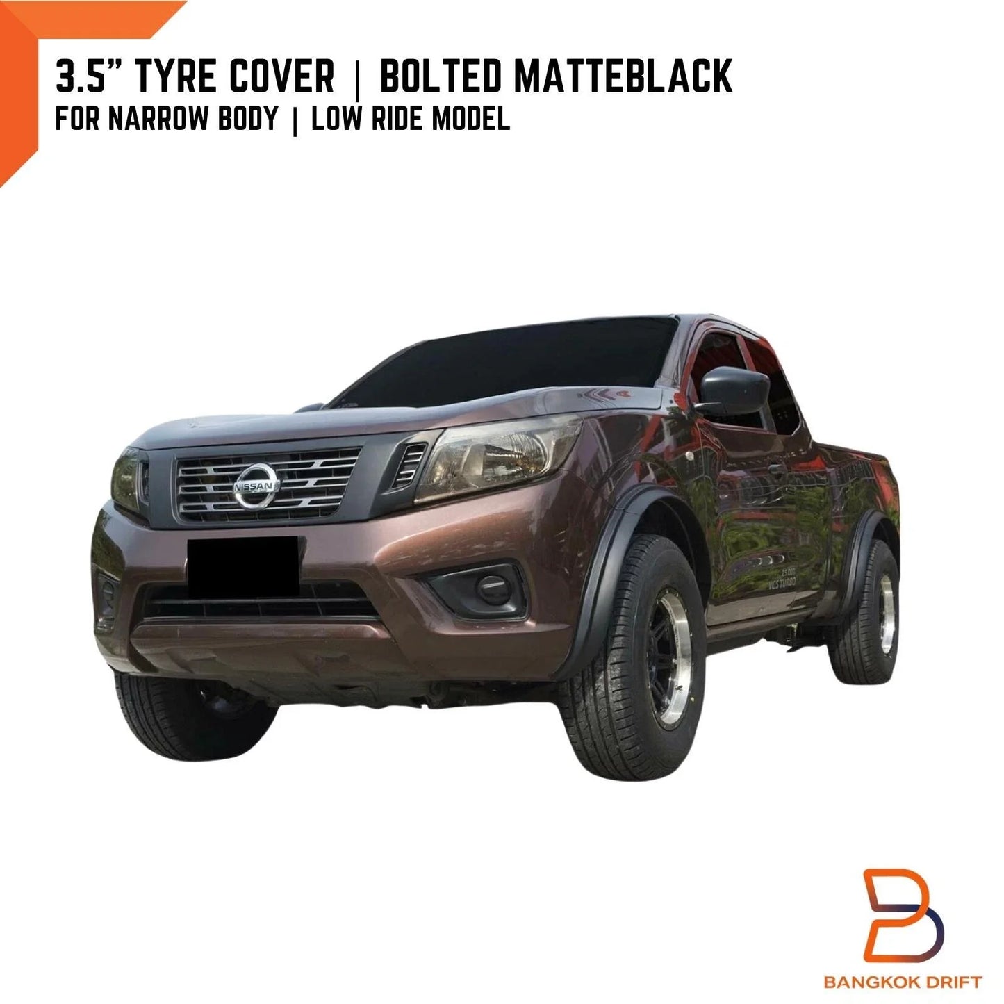 3.5" Tyre Coverage Matte Black Bolted Fender Flares for Nissan Navara (15-19)