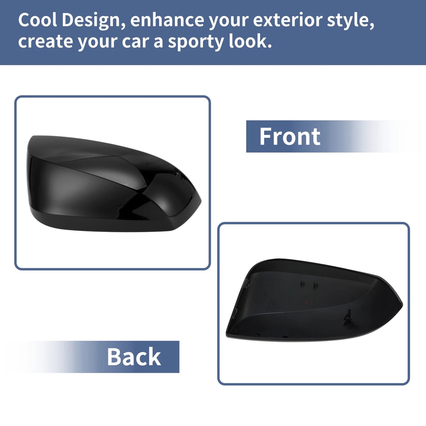 Right Side Mirror Cover Cap for Toyota RAV4 (2019–2023) Gloss Black