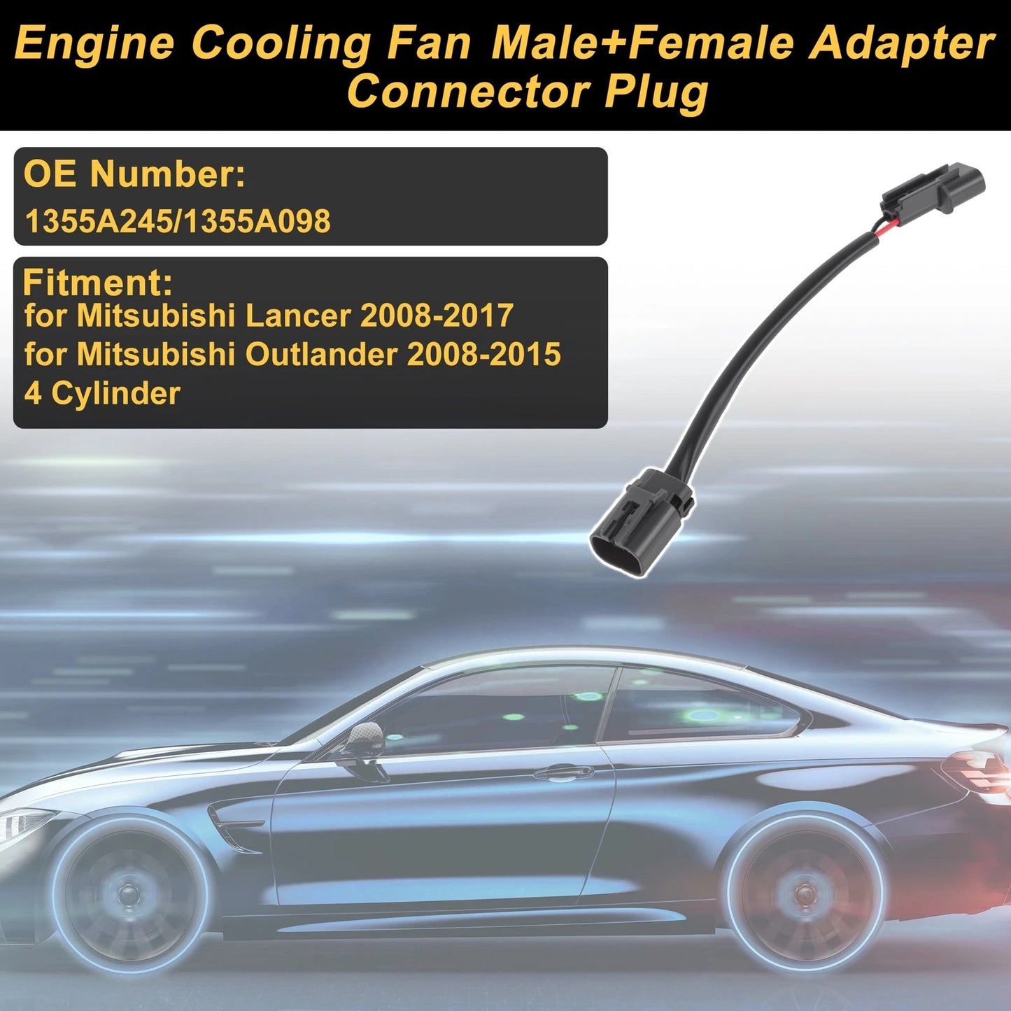 1pc 2 Pin Engine Cooling Fan for Mitsubishi Lancer (2008–2017) No. 1355A245