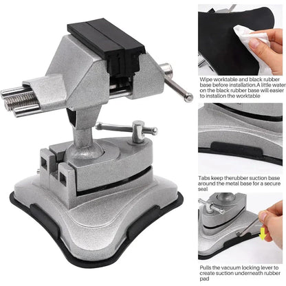 Universal Light Mini Table Vise 360° Rotation Suction Cup Clamp