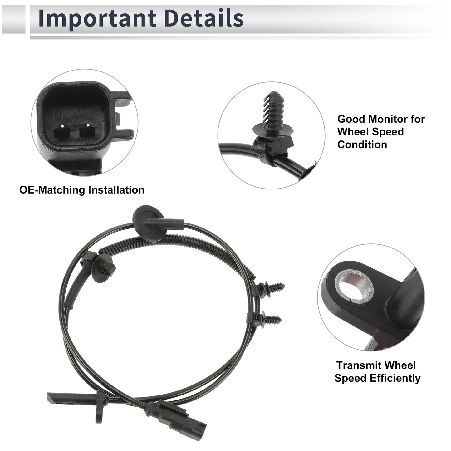 ABS Wheel Speed Sensor for Chevrolet Traverse (2009–2017) 1 Pcs Front Left/Right