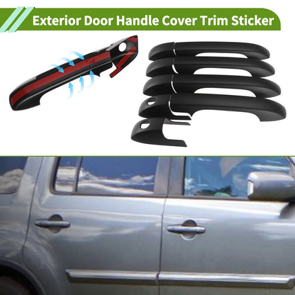 Set of 9 Exterior Door Handle Cover Trim for Honda Pilot (2003–2008) Matte Black