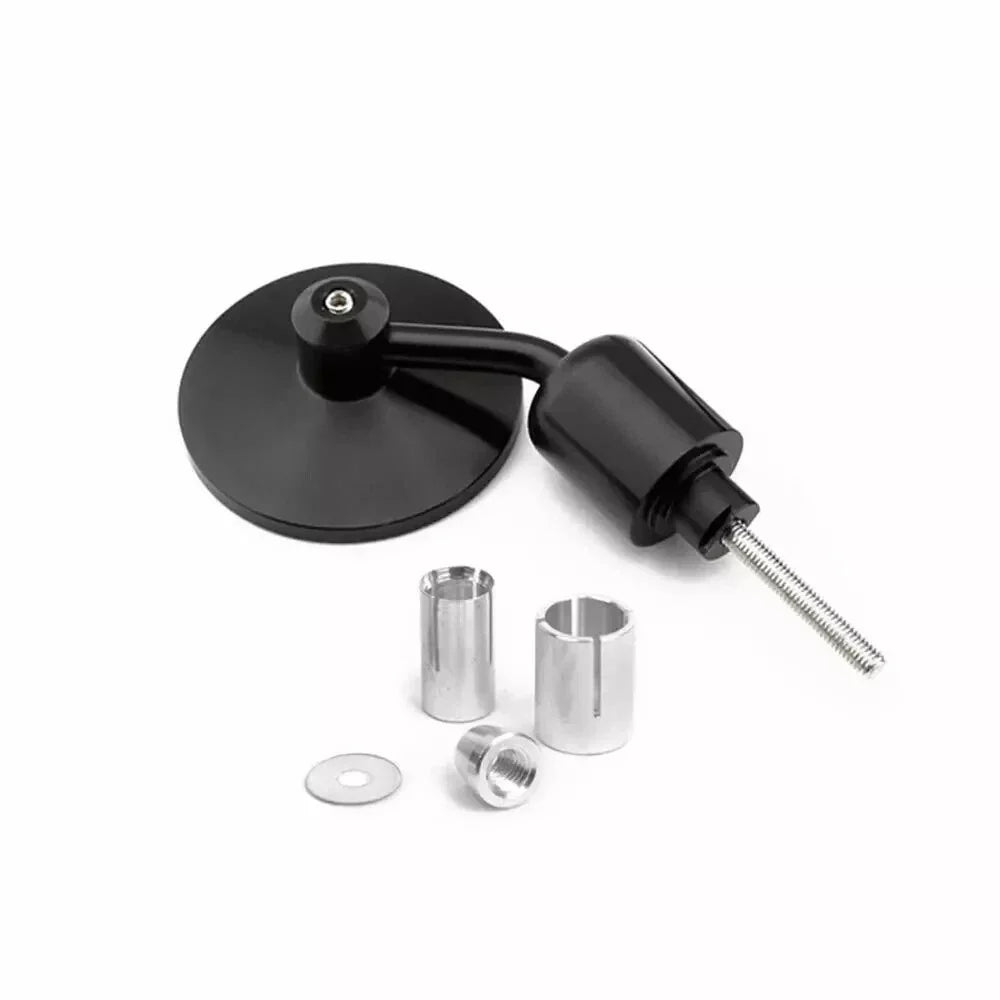 Black Round Aluminum Handle Bar End Mirrors for Cafe Race Motorcycle