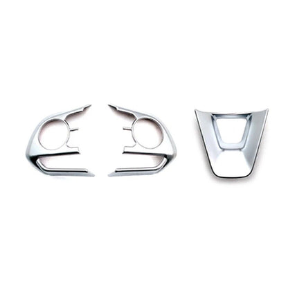 3X Matte Silver Steering Wheel Trim Cover Frame for Toyota Corolla (2019–2024)