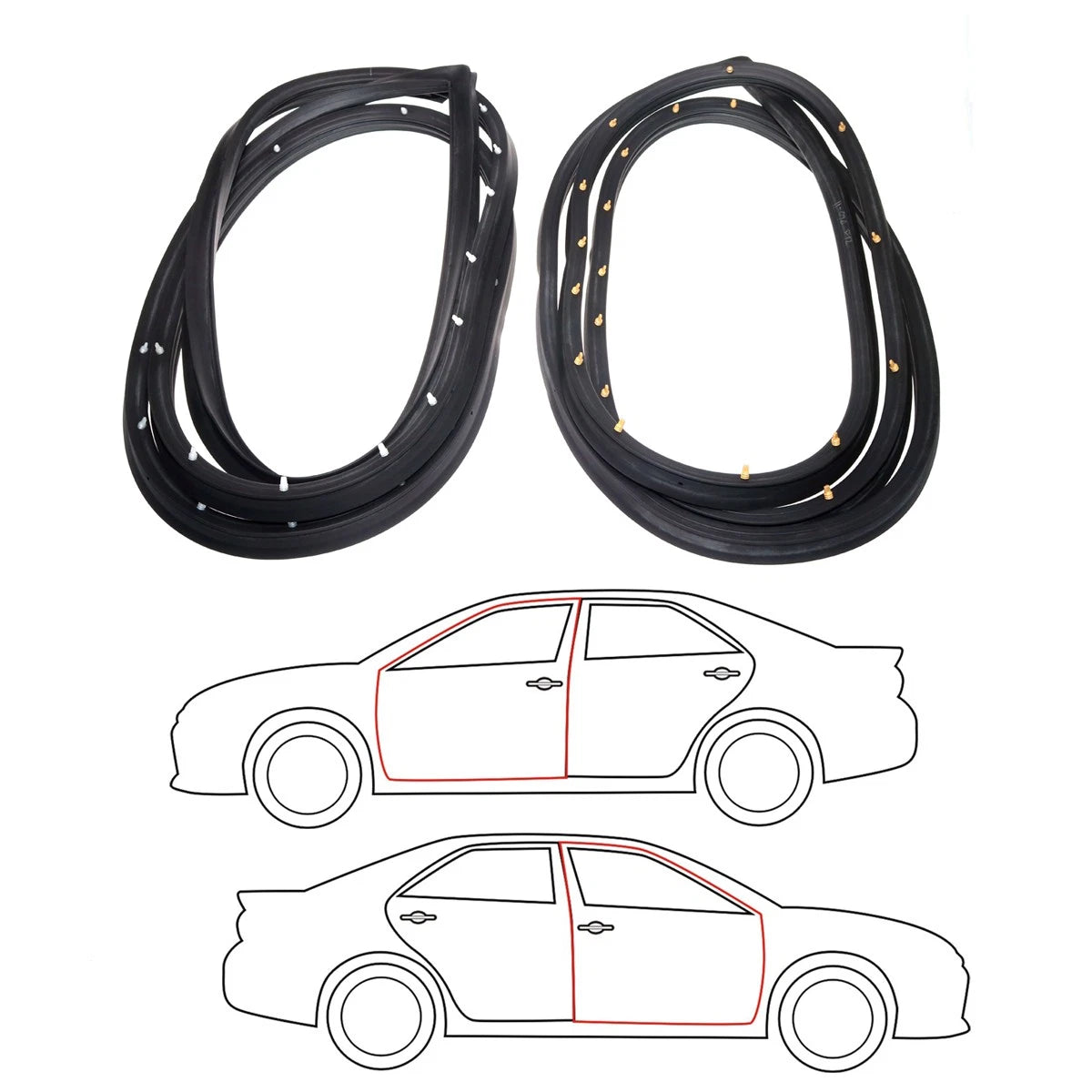 Door Weatherstrip Pair for Nissan Datsun Sunny Sentra 3-Door (1983–1986)