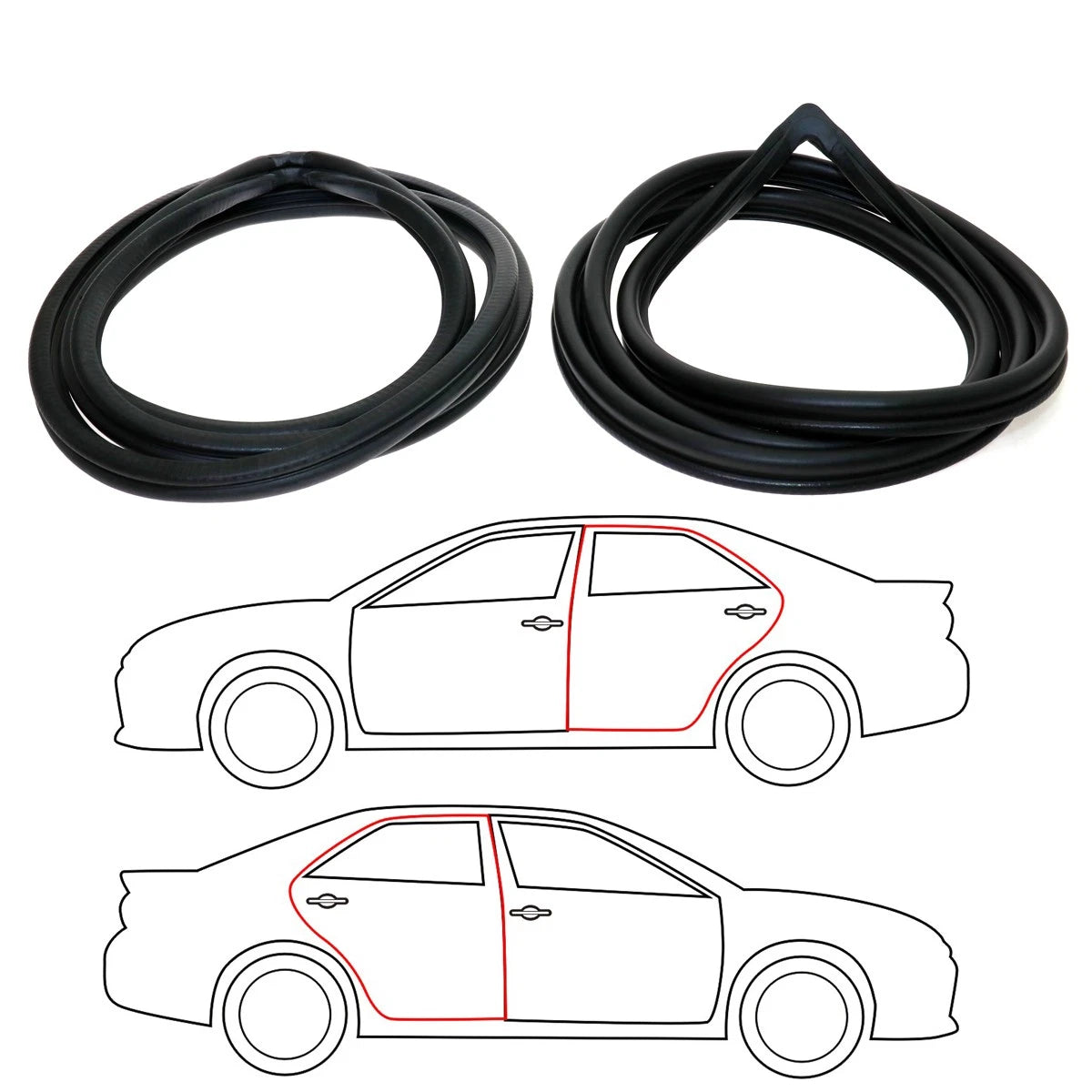 Rear Doors Weatherstrip Pair for Datsun Bluebird-U 160J 510 (1967–1975)