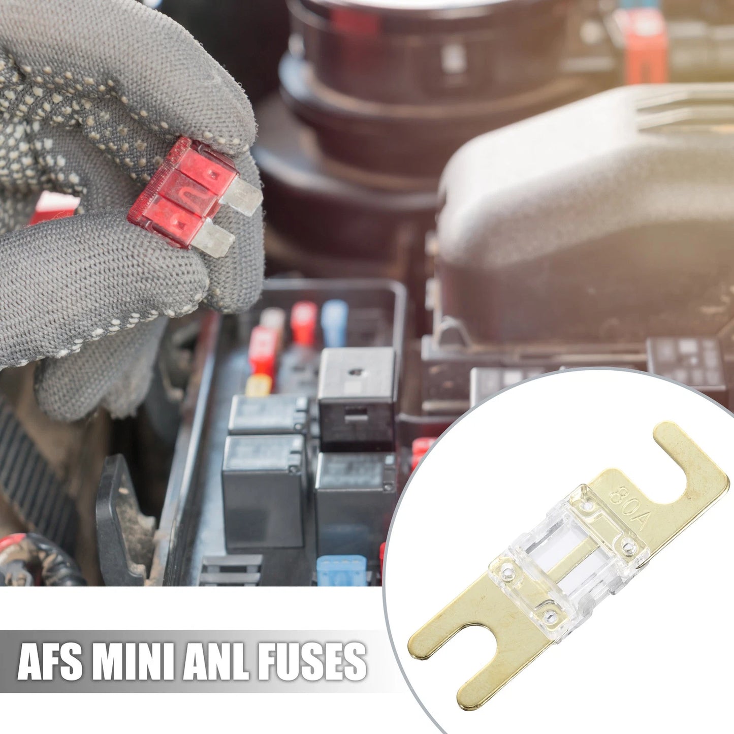 10pcs 80A AFS Mini ANL Fuse for Car Truck Motorcycle Boat Audio