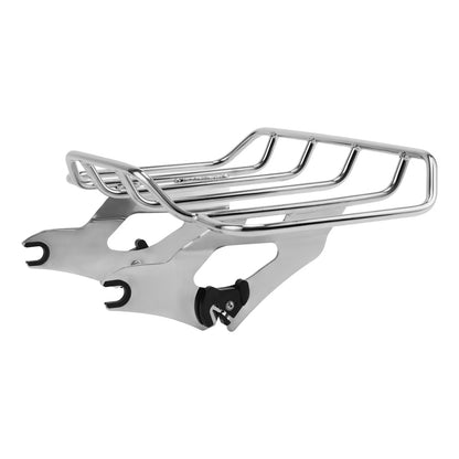 Chrome/Vivid Black Quick Release Luggage Rack for Harley Road Glide (2014-2025)
