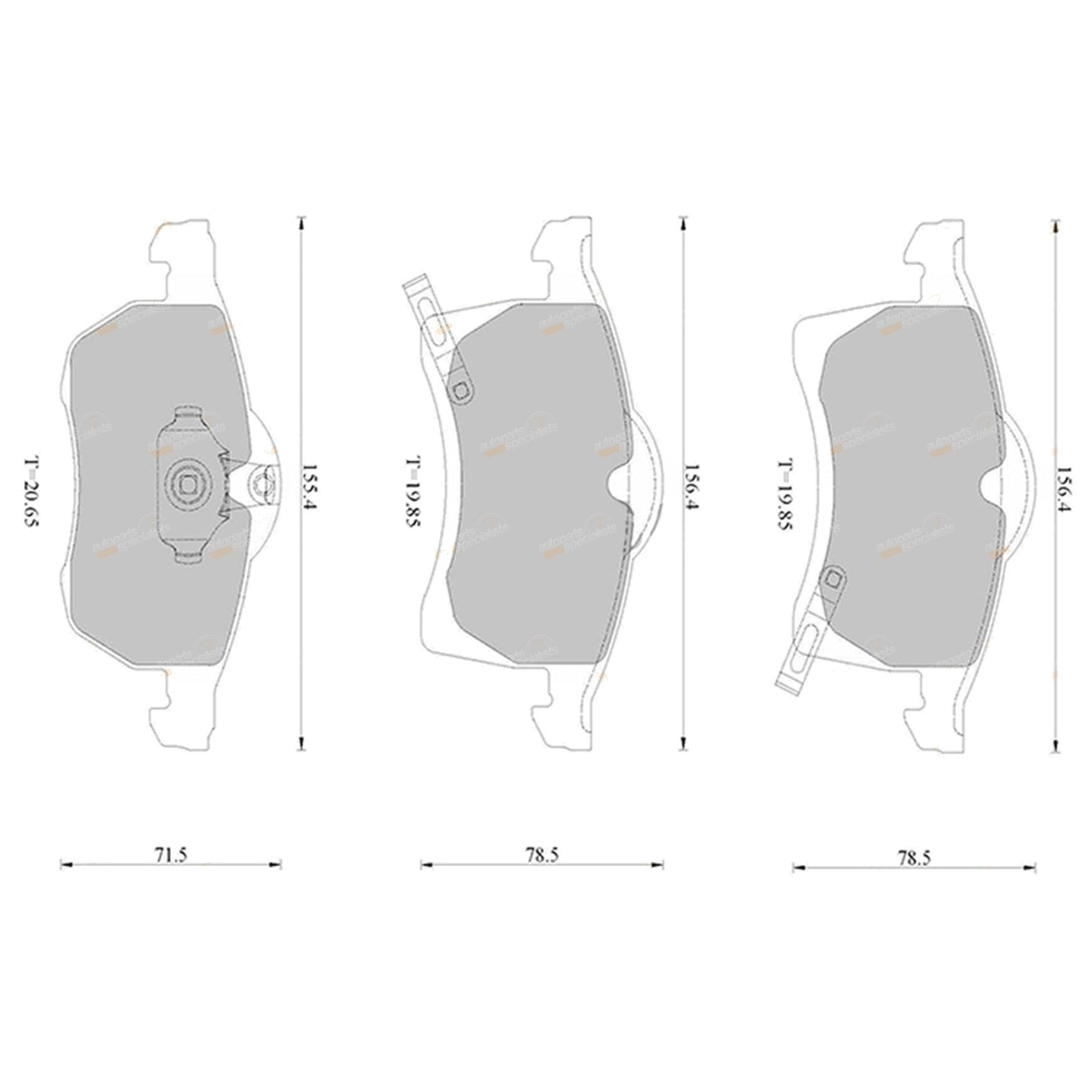 Front Disc Brake Pad Set for Holden Astra TS (1998–2004)
