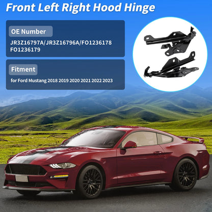 Set of 2 Front Hood Hinges for Ford Mustang (2018–2023) JR3Z16797A/JR3Z16796A