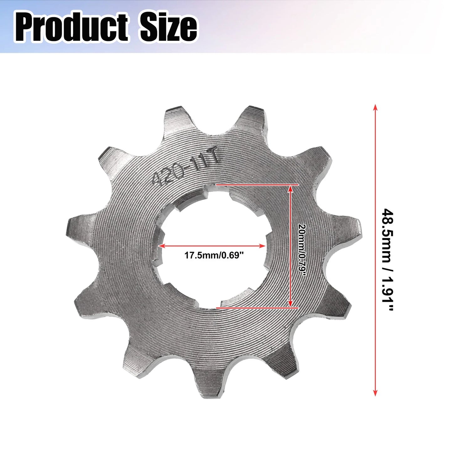 Set of 1 Front Engine Sprocket 420 11T 20mm for Dirt Bike Mini Bike