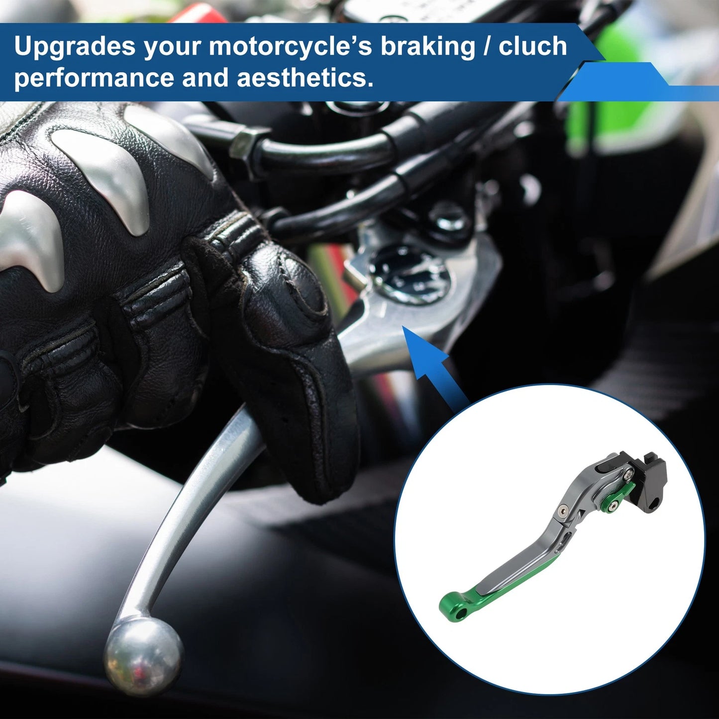 Adjustable Brake Clutch Levers for Kawasaki Z650 (2017–2023) Titanium Green
