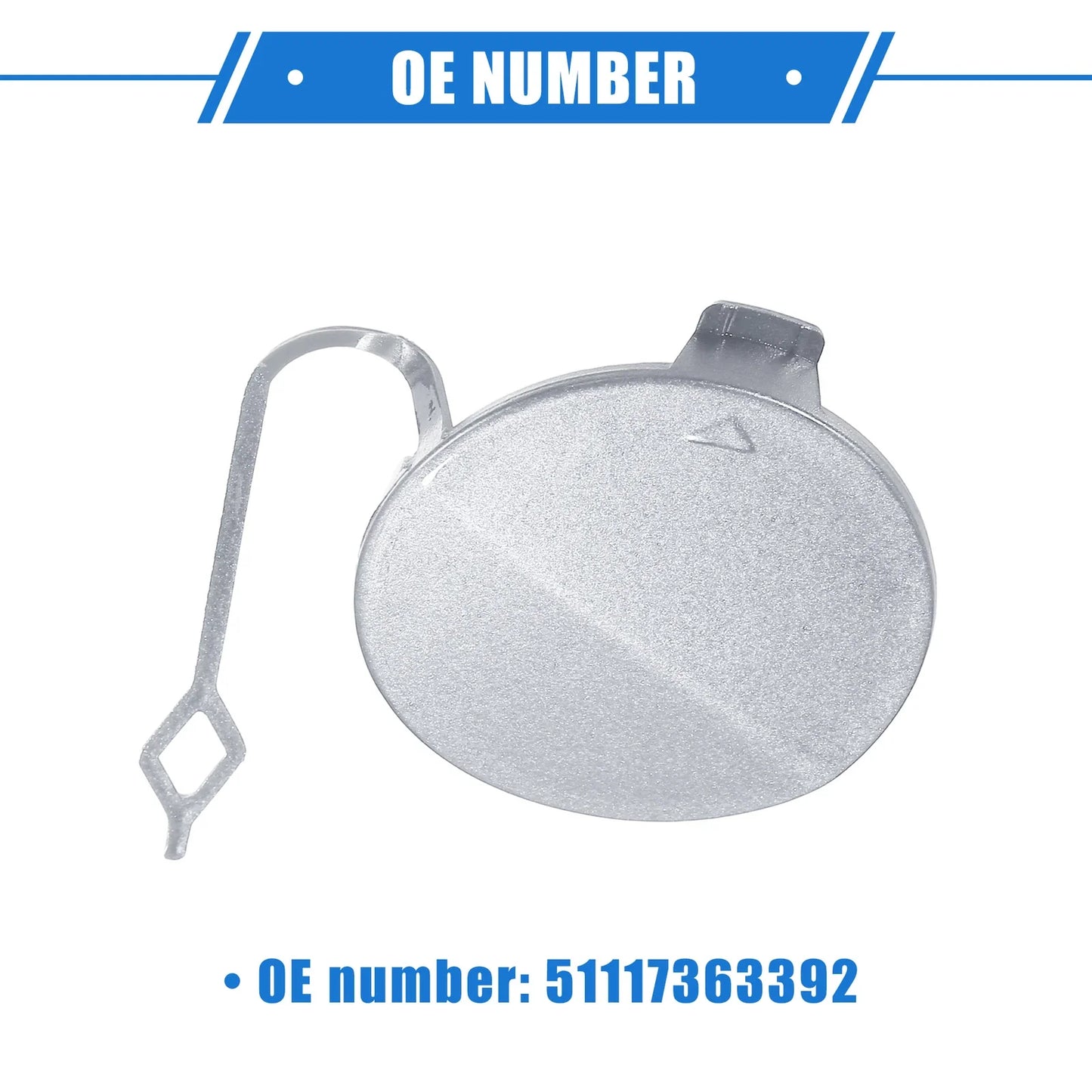 Tow Hook Eye Hole Cover Cap for BMW F32 Front Right Silver Tone