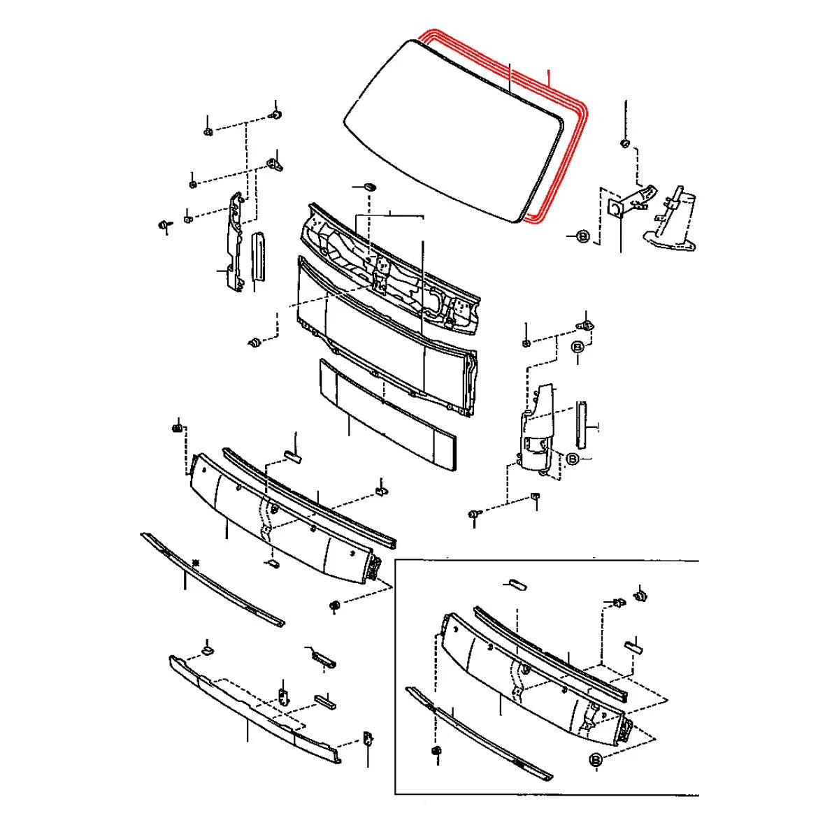 Front Windshield Weatherstrip for Toyota Dyna 150 (LY101–LY212)