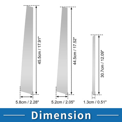Set of 6 Door Pillar Window Trim for Mitsubishi Lancer (2002–2007) Silver Tone