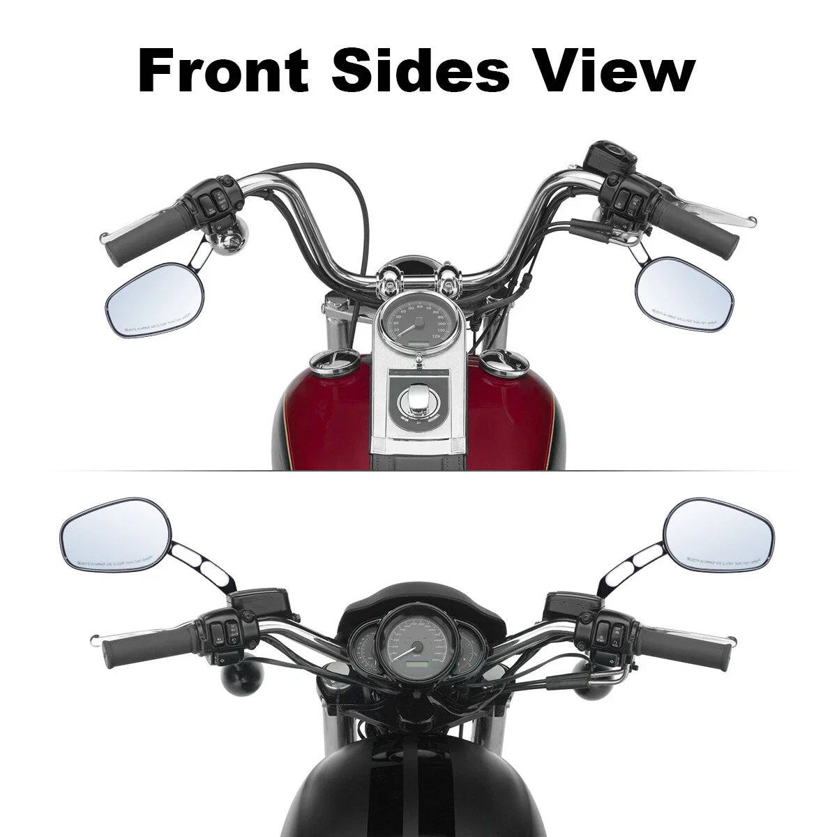 8mm Rear Black View Mirrors for Harley Touring Road King Street Glide Ultra