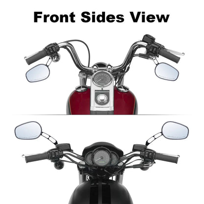 8mm Rear Black View Mirrors for Harley Touring Road King Street Glide Ultra
