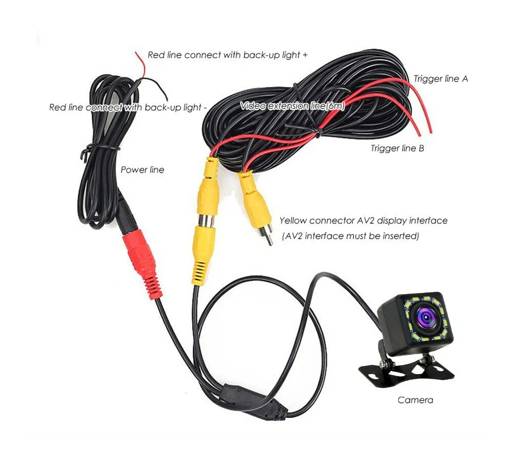 12 LED Car Reverse Rear View Backup Color Parking Camera for Chrysler