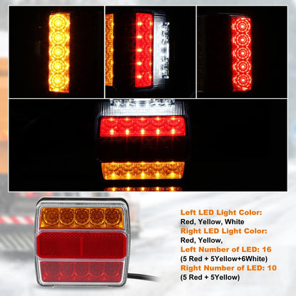 2X LED Turn Signal Brake Tail Lamp for Universal Vehicles (12V-36V)