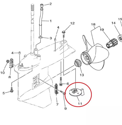 Trim Tab Anode for Yamaha Outboard 150-200HP (2000–2023)