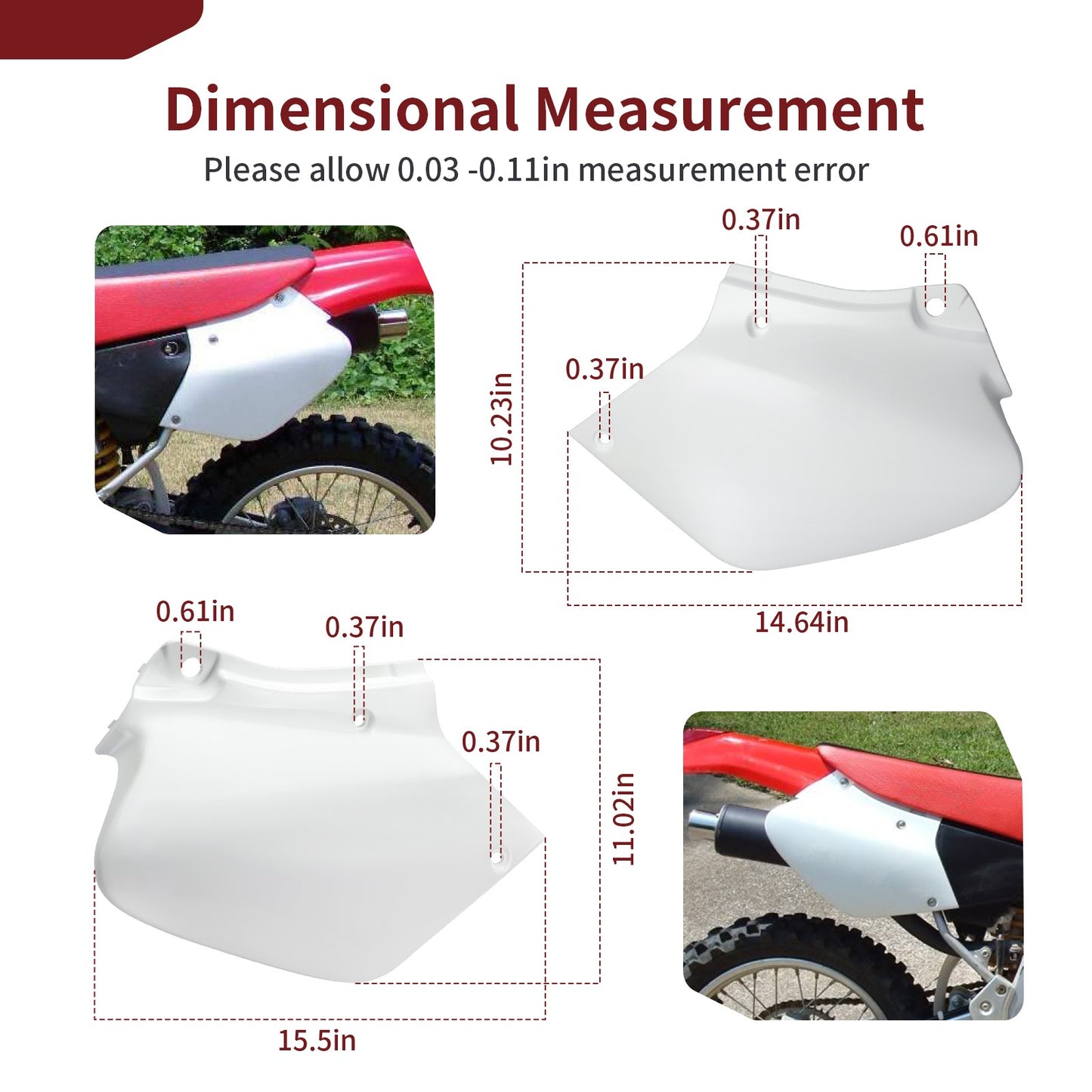 Set of 2 Side Panels for Honda XR250R XR400R (1996–2004) - White