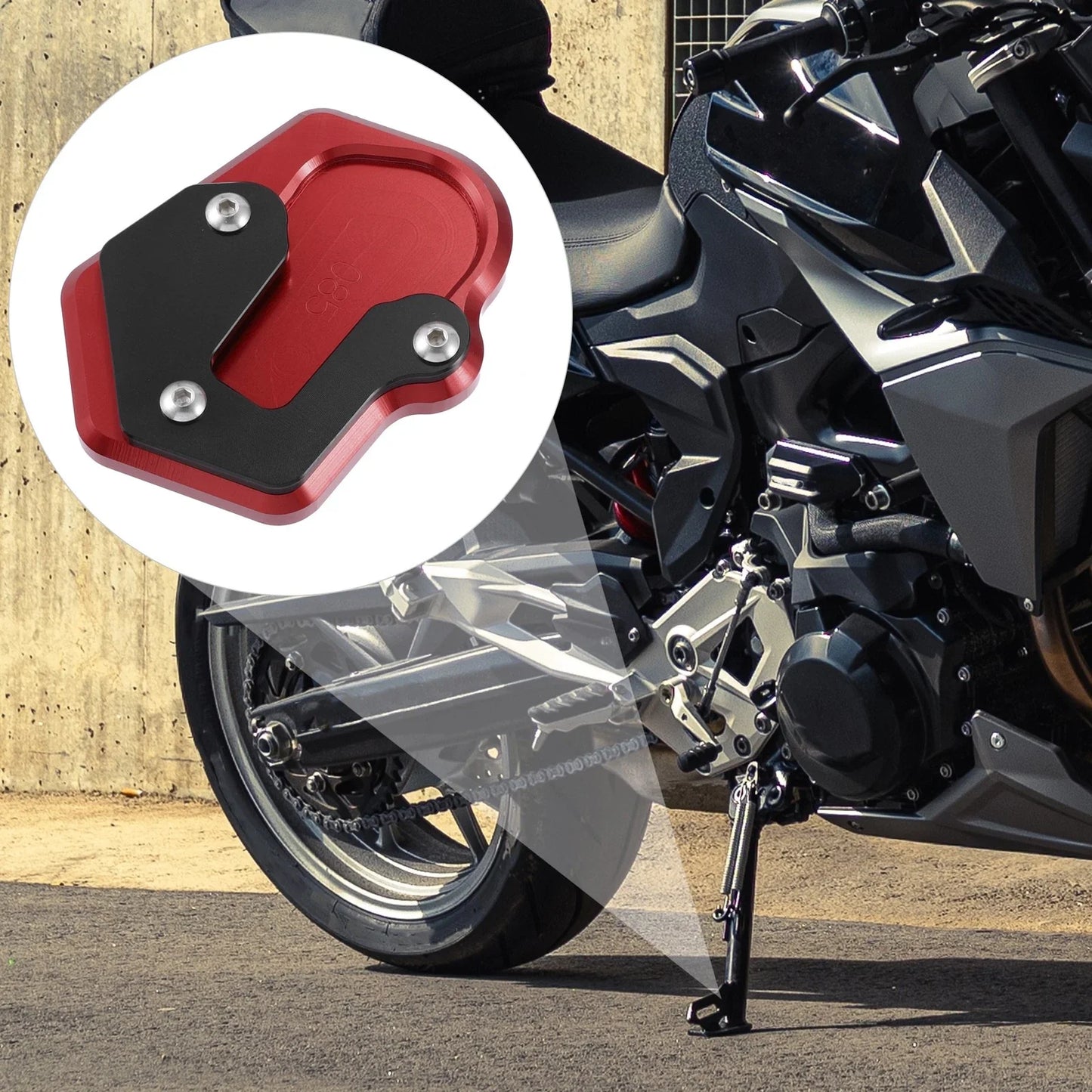 Kickstand Pad for BMW Extender Foot Side Stand Plate Red